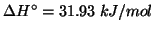 $\Delta{}H^\circ=31.93\;kJ/mol$