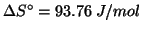$\Delta{}S^\circ=93.76\;J/mol$