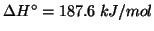 $\Delta{}H^\circ=187.6\;kJ/mol$