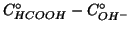 $C^\circ_{HCOOH}-C^\circ_{OH^-}$