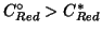 $C^\circ_{Red}>C^*_{Red}$