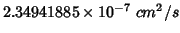 $2.34941885\times10^{-7}\;cm^2/s$