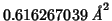 $0.616267039\;\mbox{\textit{\AA}}^2$