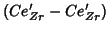 $(Ce_{Zr}^\prime-Ce_{Zr}^\prime)$