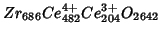 $Zr_{686}Ce^{4+}_{482}Ce^{3+}_{204}O_{2642}$