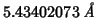 $5.43402073\;\mbox{\textit{\AA}}$
