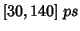 $[30,140]\;ps$