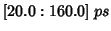 $[20.0:160.0]\;ps$