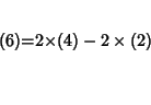 \begin{eqnarray*}
% latex2html id marker 2472(\ref{2000-03-03:eq:900})&=&2\times(\ref{2000-03-03:eq:700})-2\times(\ref{2000-03-03:eq:500})\\
\end{eqnarray*}