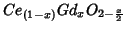 $Ce_{\left(1-x\right)}Gd_xO_{2-\frac{x}{2}}$