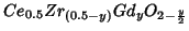 $Ce_{0.5}Zr_{(0.5-y)}Gd_yO_{2-\frac{y}{2}}$